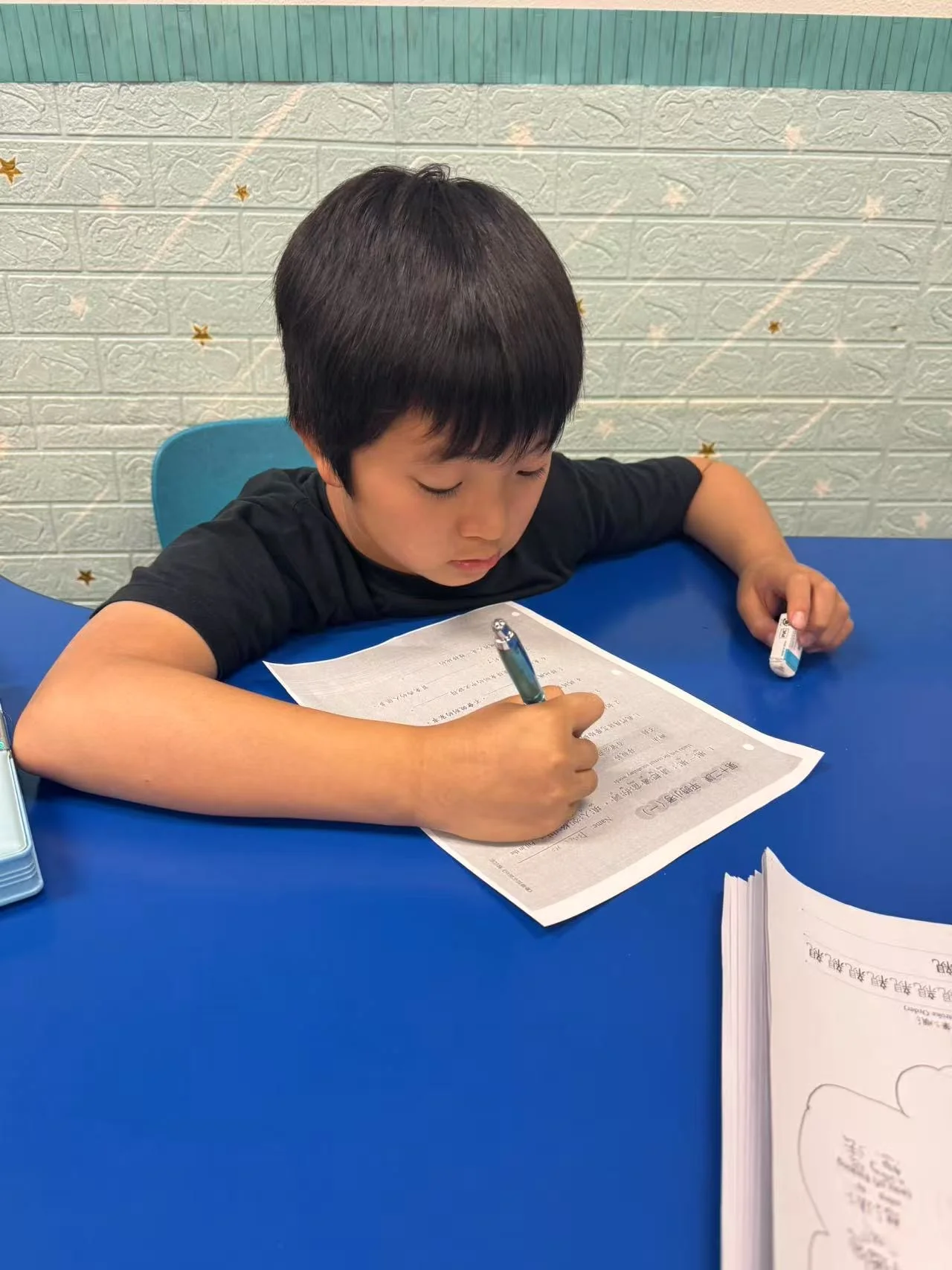 Student taking test