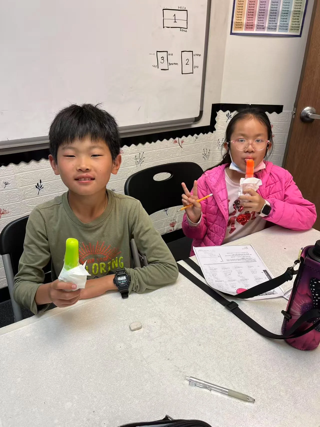 Students enjoying learning with treats